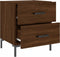 vidaXL - Nachtkastje - 40x35x47,5 - cm - bewerkt - hout - bruin - eikenkleur