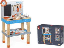 Janod Brico'kids - Werkbank - Magnetische werkbank verstelbaar in hoogte met 40 accessoires - Kleur Brico