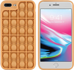 iMoshion Hoesje Geschikt voor iPhone 8 Plus / 7 Plus Hoesje Siliconen - iMoshion Pop It Fidget Toy - Pop It hoesje - goud