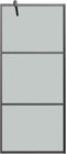 vidaXL - Inloopdouchewand - 80x195 - cm - donker - ESG-glas - zwart