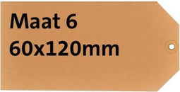 Label Karton Nr6 200gr 60x120mm Chamois 1000stuks