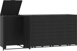 vidaXL - Containerberging - voor - 4 - containers - 276x79x117 - cm - staal - zwart
