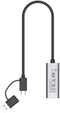 Unitek U1313C - USB Hub - 2x USB 3.2 Gen1 5Gb/s - 2.5Gbps Ethernet - 17mm hoog - 61mm breed - 23mm diep