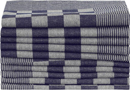 vidaXL - Keukendoeken - 10 - st - 50x70 - cm - katoen - blauw - en - wit