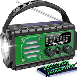 XSY 350 - Noodradio - 20000mAh PowerBank - Zonnepaneel - IPX6 Waterdicht - Groen