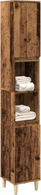 vidaXL - Badkamerkast - 30x30x190 - cm - bewerkt - hout - oud - houtkleurig