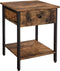 MIRA Home MAZAZU - Bijzettafel - Nachtkastje - Bruin Hout - 40 x 55 x 40 cm