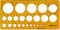 Aristo cirkelsjabloon - afmetingen 200x100mm - diameter 1 tot 36mm - 25 cirkels - oranje transparant - AR-5031