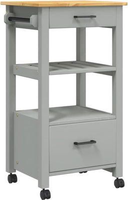 vidaXL - Keukentrolley - MONZA - 48x40x90 - cm - massief - grenenhout