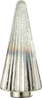 J-Line decoratie Kerstboom Geribbeld - glas - zilver/transparant - large