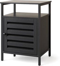 Goliving Nachtkastje - 40 x 40 x 60 cm - Opbergkastje met Deur en Planken - Zwart