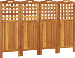 vidaXL - Kamerscherm - met - 4 - panelen - 162x2x115 - cm - massief - acaciahout