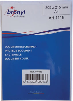 Bronyl U-mapje uit transparante PVC van 180 micron, ft A4 10 stuks