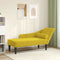 vidaXL - Chaise - longue - met - kussens - fluweel - geel