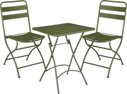 Mica Decorations Evita Bistroset - Set van 3 - Inklapbaar - Donkergroen (3 stuks)