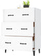 vidaXL - Dressoir - 69,5x34x90 - cm - bewerkt - hout - hoogglans - wit