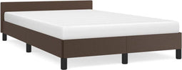 vidaXL - Bedframe - met - hoofdeinde - zonder - matras - 120x200 - cm - bruin