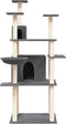 vidaXL - Kattenmeubel - met - sisal - krabpalen - 166 - cm - donkergrijs