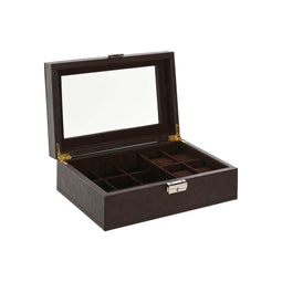 Doos-Juwelenkistje Home ESPRIT Bruin Donkerbruin Polyurethaan 25 x 16 x 8,5 cm
