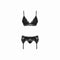 Kanten Ondergoed Set Obsessive 810-SEG-1 Zwart S/M