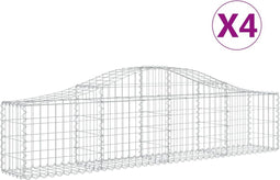 vidaXL - Schanskorven - 4 - st - gewelfd - 200x30x40/60 - cm - ijzer