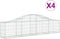vidaXL - Schanskorven - 4 - st - gewelfd - 200x30x40/60 - cm - ijzer