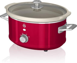 Swan Retro 3.5 L Slowcooker Rood