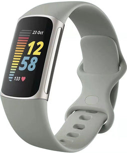 imoshion Siliconen bandje - Geschikt voor Fitbit Charge 6, Charge 5 - Grijs - L