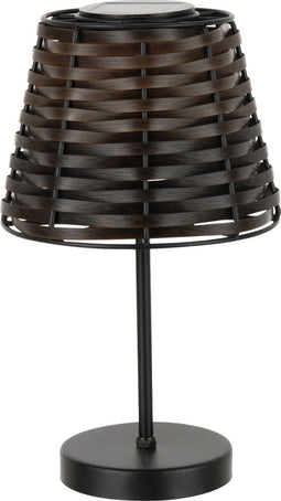 J-Line tafellamp Zonne Energie - kunststof - bruin - LED lichtjes