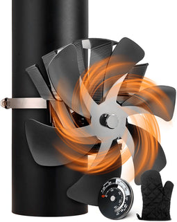 Vulpes Goods® Tech - Houtkachel Ventilator PRO - 20% meer efficiëntie - Premium black