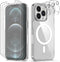 Podec Magsafe Hoesje iPhone 12 Pro Max - Back Cover - 3x Screenprotector 3x Cameraprotector - Transparant