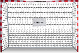 Dunlop Voetbaldoel - Voetbal Goal 300 x 200 x 110 cm - Metaal - Wit/Rood - Snelle Montage - Inclusief 7 Grondhaken
