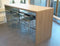 Hoge tafel: Statafel of bartafel breed 220CM diep 80CM bladkleur Kersen framekleur Licht grijs (Ral 7035)