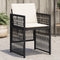 Tuinstoelen 4 st met kussens poly rattan zwart