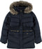 NAME IT NKFMAXIM - Puffer Jas - Afneembare Capuchon met Nepbont - Donkerblauw - Maat 146