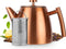 Vaja® Juliette Theepot - Dubbelwandig - 1 Liter - RVS met Filter & Warmhouder - Rosé