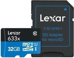 Lexar microSDHC HP UHS-I 633x - Micro SD - 32GB - Leessnelheid 95MB/s