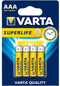 Varta Superlife - Koolzink R03/AAA - 1,5 Volt - (4 stuks)