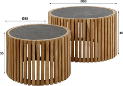 AnLi Style Salontafel set/2 slate round