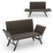 Coast Verstelbare Terras Loveseat - 3-in-1 Chaise - Grijs PE Rotan - 59 x 178/163 x 89 cm