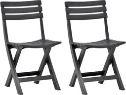 vidaXL - Tuinstoelen - inklapbaar - 2 - st - kunststof - antraciet