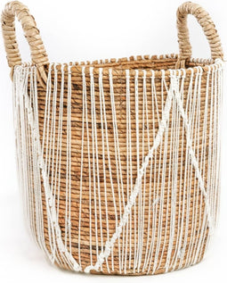 Safaary - Bazar Bizar Macrame Opbergmand Naturel Wit Large