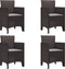 vidaXL - Tuinmeubels - met - Kussens - 4 - stuks - Bruin - Poly - Rieten