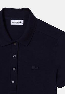 Lacoste Dames Poloshirt - Katoen - Parelmoeren knopen - Navy Blue - Maat 34
