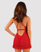 Lacelove Sexy Babydoll en String - Rood