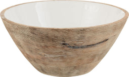 J-Line kom Mango - hout - wit/naturel - large