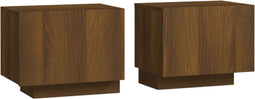 vidaXL - Nachtkastje - 100x35x40 - cm - bewerkt - hout - bruin - eikenkleur