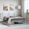 vidaXL - Bedframe - met - hoofdbord - metaal - wit - 150x200 - cm