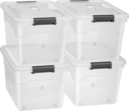 Juskys - Opbergbox 60 L - 4-Delig - Kunststof - Wit