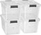 Juskys - Opbergbox 60 L - 4-Delig - Kunststof - Wit
